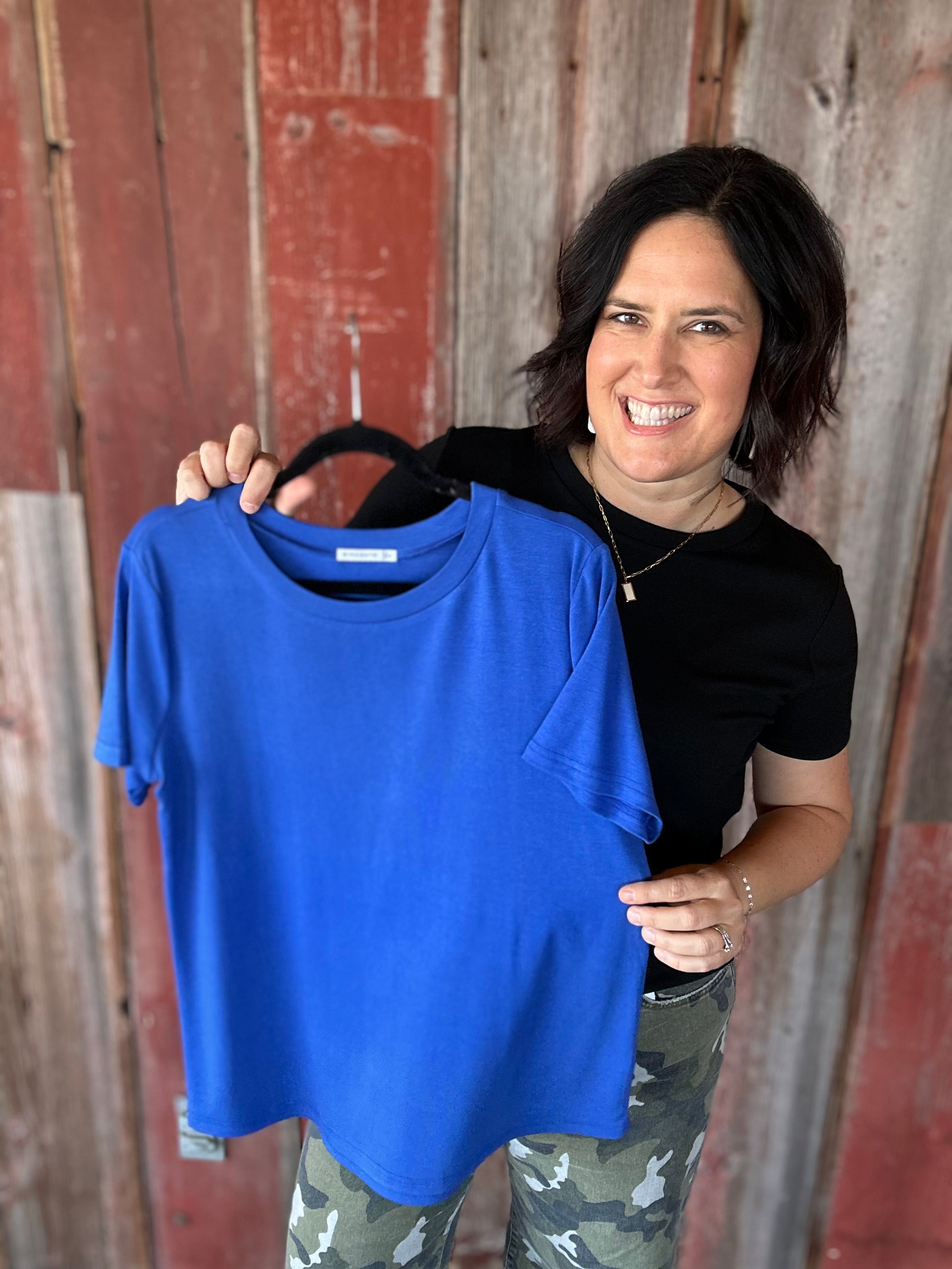 Black Crew Neck Top Top - Tee STACCATO