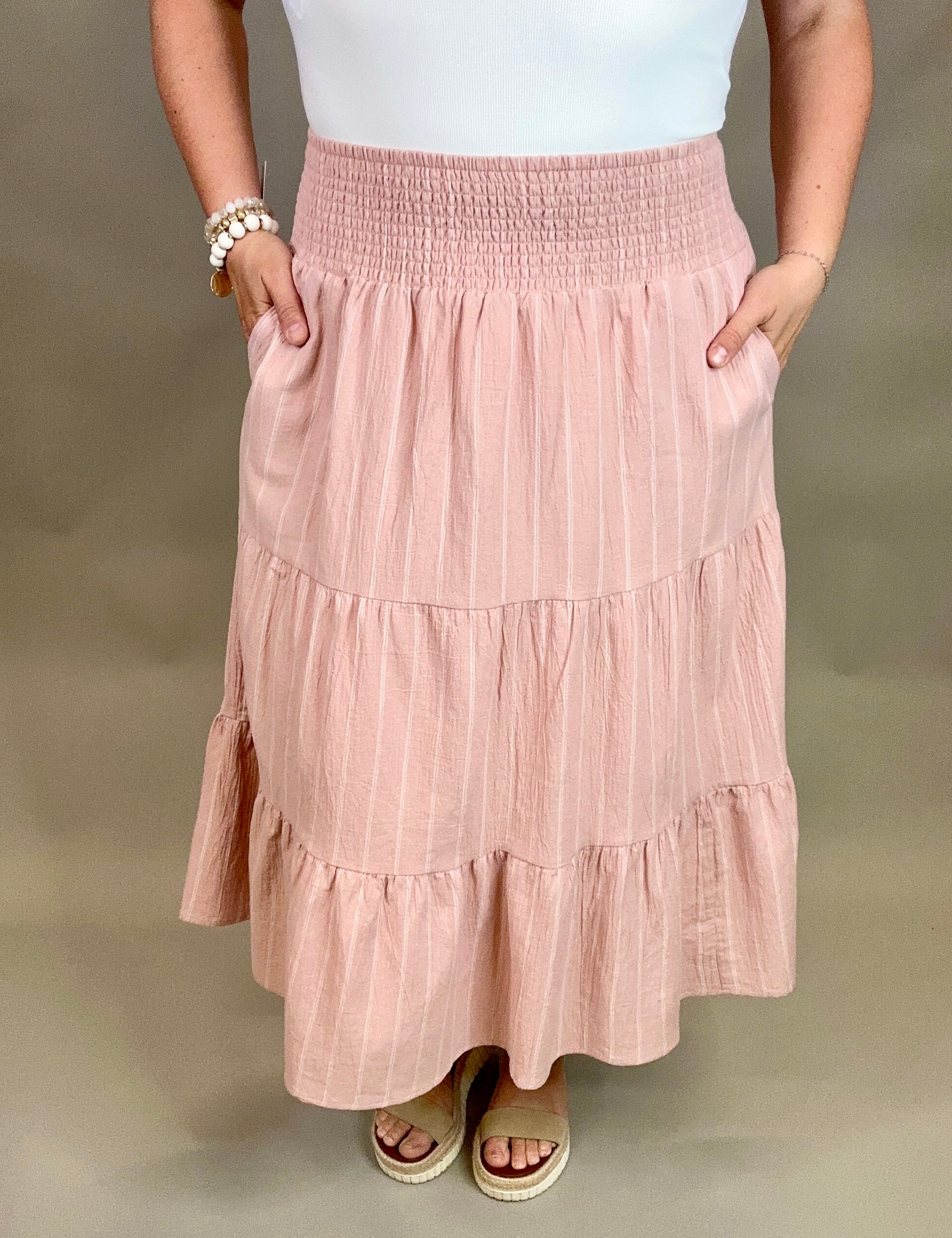 Mauve Lavina Midi Skirt Bottom- Skirt FLAG AND ANTHEM