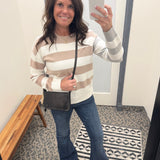 Taupe/Grey Color Block Sweater