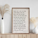 I Love You More Home- Decor Kendrick Home