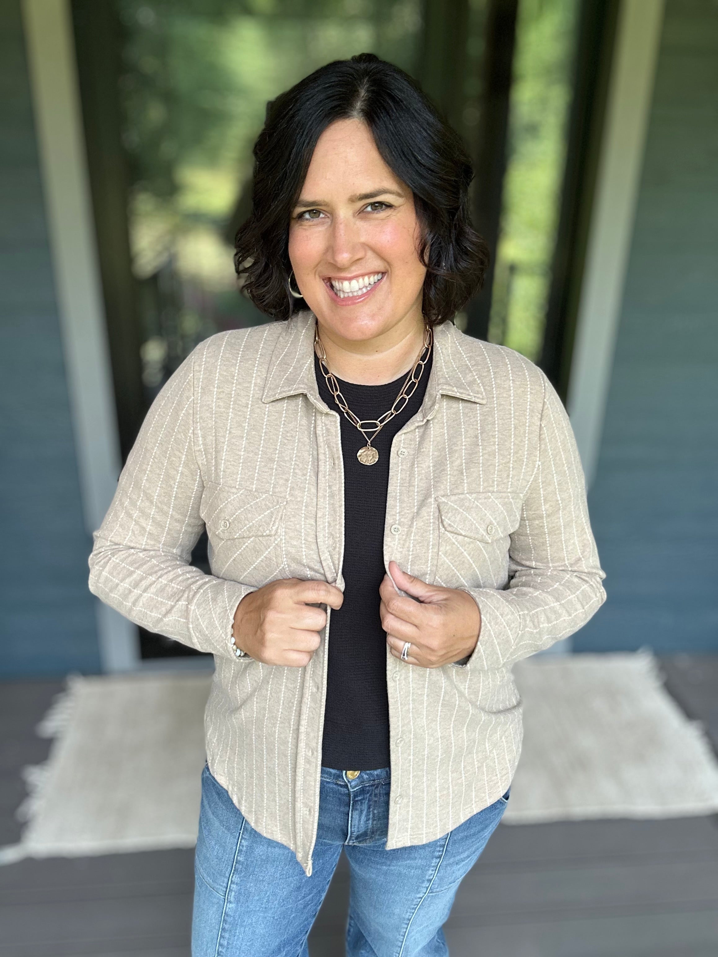 Camel Ivory Stripe Cassian Shirt Tops - Button Ups THREAD & SUPPLY