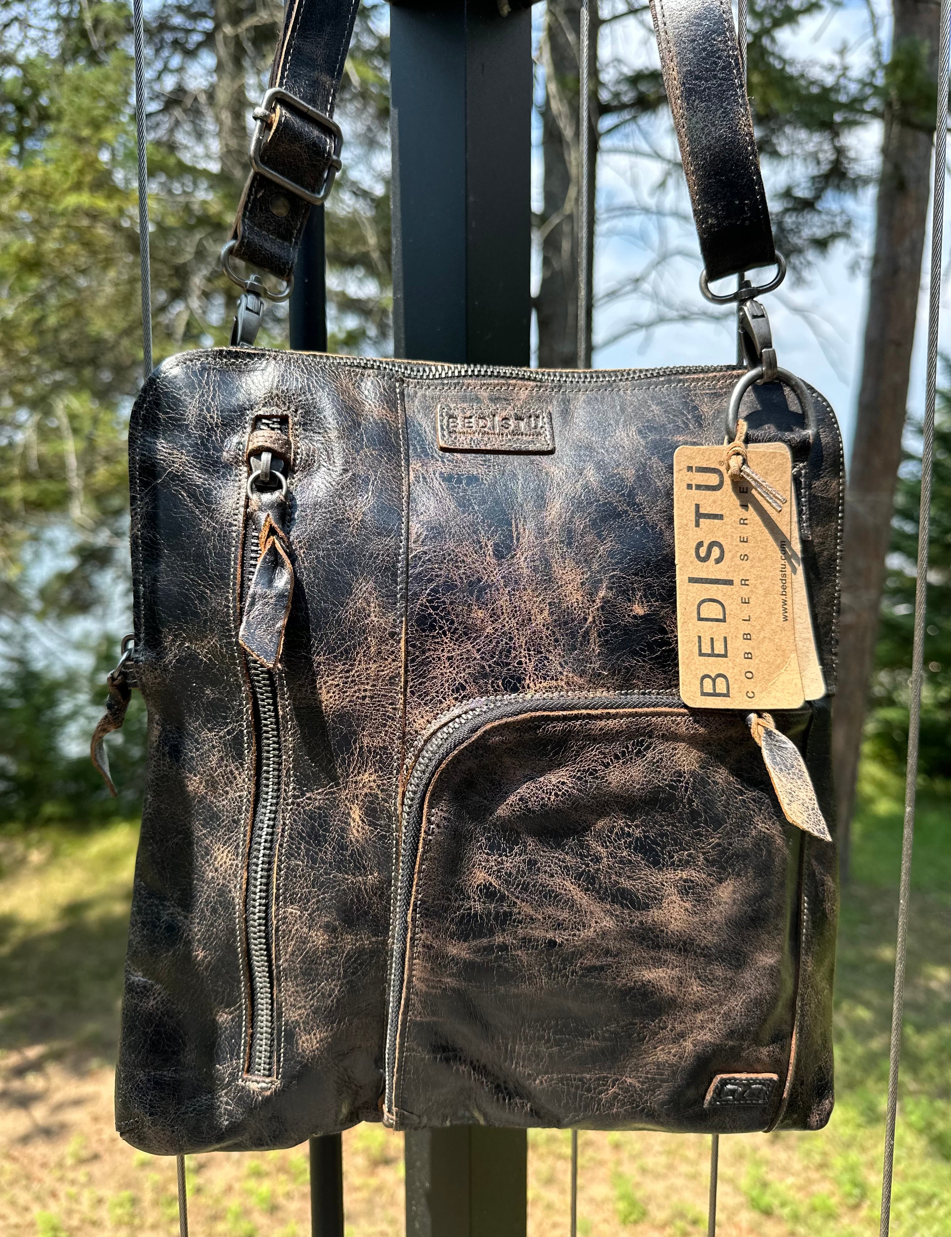 Bed|Stü Aiken Crossbody Bag in Black Lux Bags- Purses BED STU