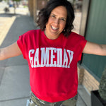 Red Game Day Top Tops- Sweatshirt PANACHE