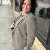 Dark Chocolate Evan Houndstooth Blazer