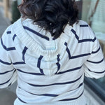 Ivory Navy Rylee Hoodie Top - Sweater THREAD & SUPPLY