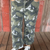 Green Camo Wide Leg Jeans Bottoms - Pants MICA DENIM