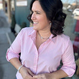 Cotton Candy Pink Striped Button Down Shirt