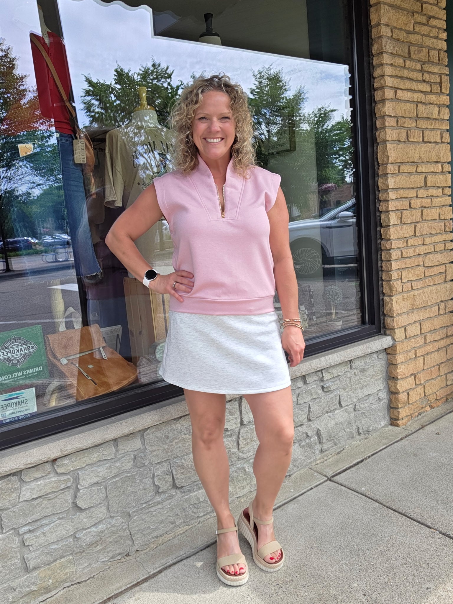 Heathered Grey Skort Bottom- Skirt RAE MODE