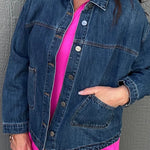 Relaxed Fit Denim Jacket Outerwear- Jackets RISEN