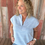 Frost Striped Modal Sleeveless Top Tops- Tanks RAE MODE