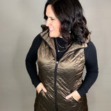 Hazelnut Long Quilted Vest Outerwear - Vest Anorak