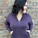 Deep Plum Comfort Zone Full Zip Hoodie