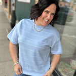 Frost Striped Crew Neck Top Top - Tee RAE MODE