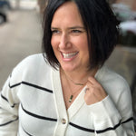 Ivory Black Stripe Brianna Sweater Top - Sweater THREAD & SUPPLY