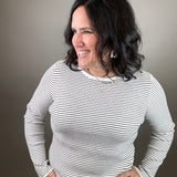 Ivory/Black Pinstripe Sweater