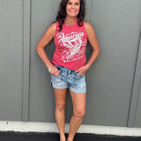 Red God Bless America Tank Top Tops- Tanks HRT and LUV