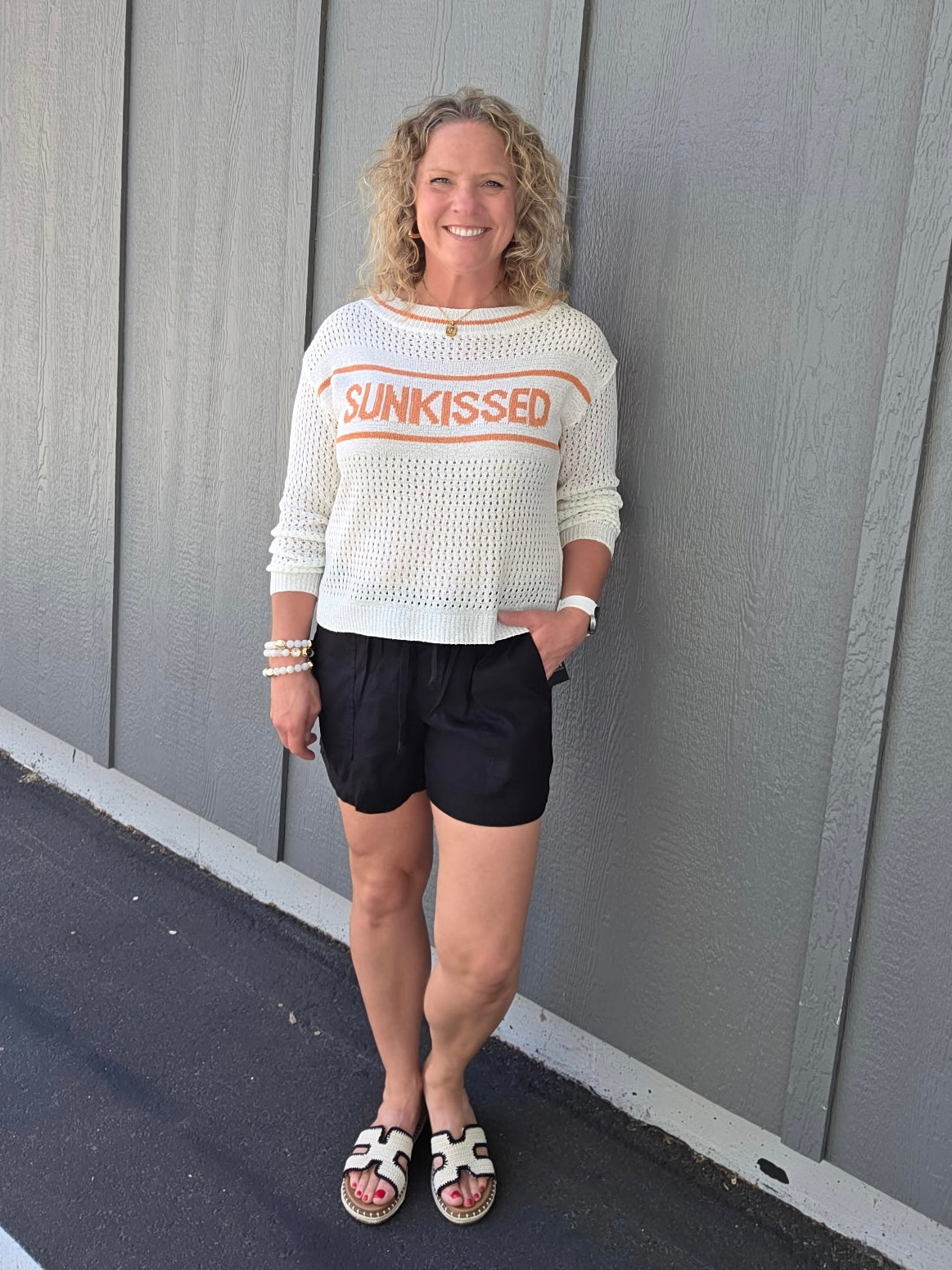 Sunkissed Open Knit Pullover Top - Sweater COZY CO.