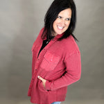 Garnet Mineral Washed Waffle Jacket Outerwear- Jackets MONO B