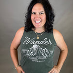 Olive Wander Breathe Deeply Tank Tops- Tanks HRT and LUV