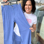 Cornflower Meg Linen Trouser Pants Bottoms - Pants KUT FROM THE KLOTH