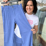 Cornflower Meg Linen Trouser Pants Bottoms - Pants KUT FROM THE KLOTH