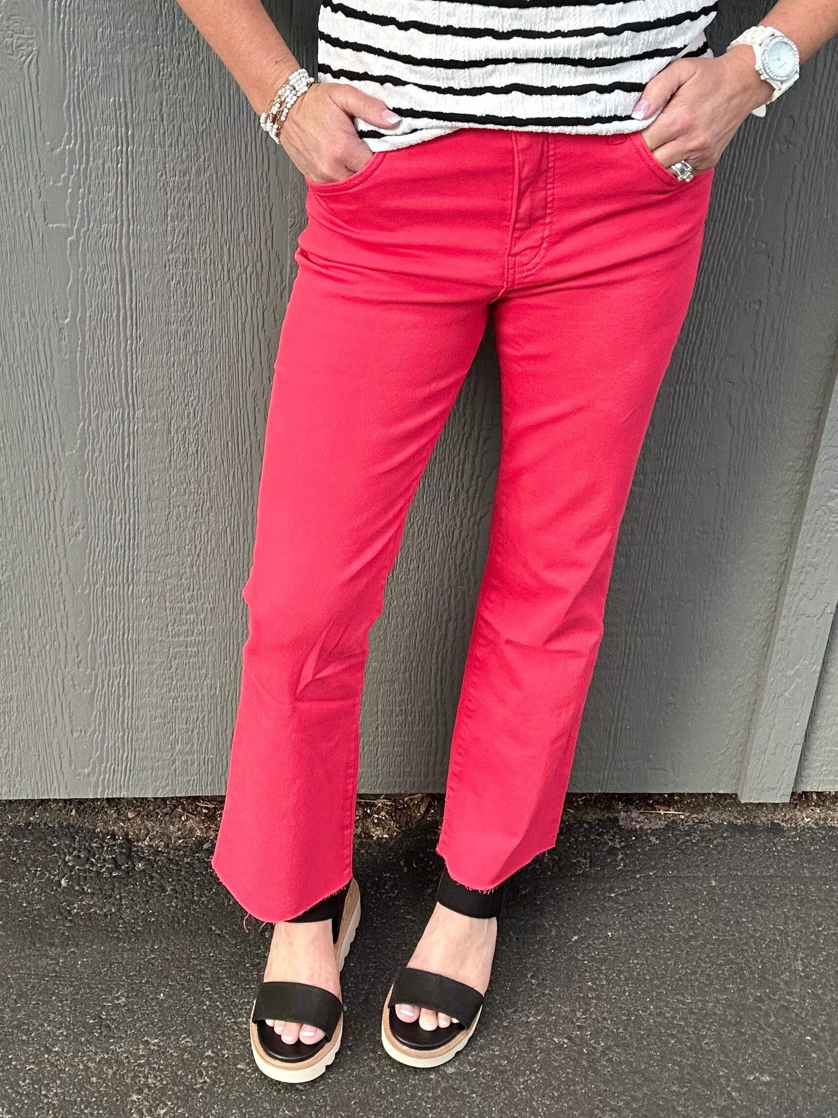 Strawberry Kelsey Ankle Flare Bottom- Pants KUT FROM THE KLOTH