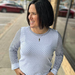 Crew Long Sleeve Polka Dot Stripe Top Tops- Long Sleeve STACCATO
