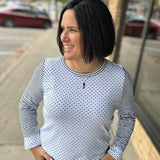Crew Long Sleeve Polka Dot Stripe Top Tops- Long Sleeve STACCATO
