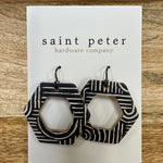 Open Black Striped Hexagon Jewelry - Earrings St. Peter Hardware