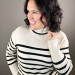 Parley Oatmeal Black Stripe Sweater Top - Sweater VELVET HEART