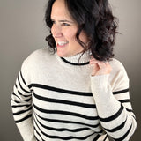 Parley Oatmeal Black Stripe Sweater Top - Sweater VELVET HEART
