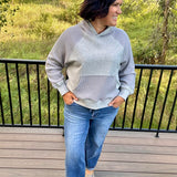 Heather Grey Waffle Mixed-Media Hoodie
