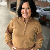 Sepia Half Zip-Up Brushed Terry Top Top - Sweatshirt HEM & THREAD