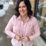 Soft Pink and White Stripe Lewis Top