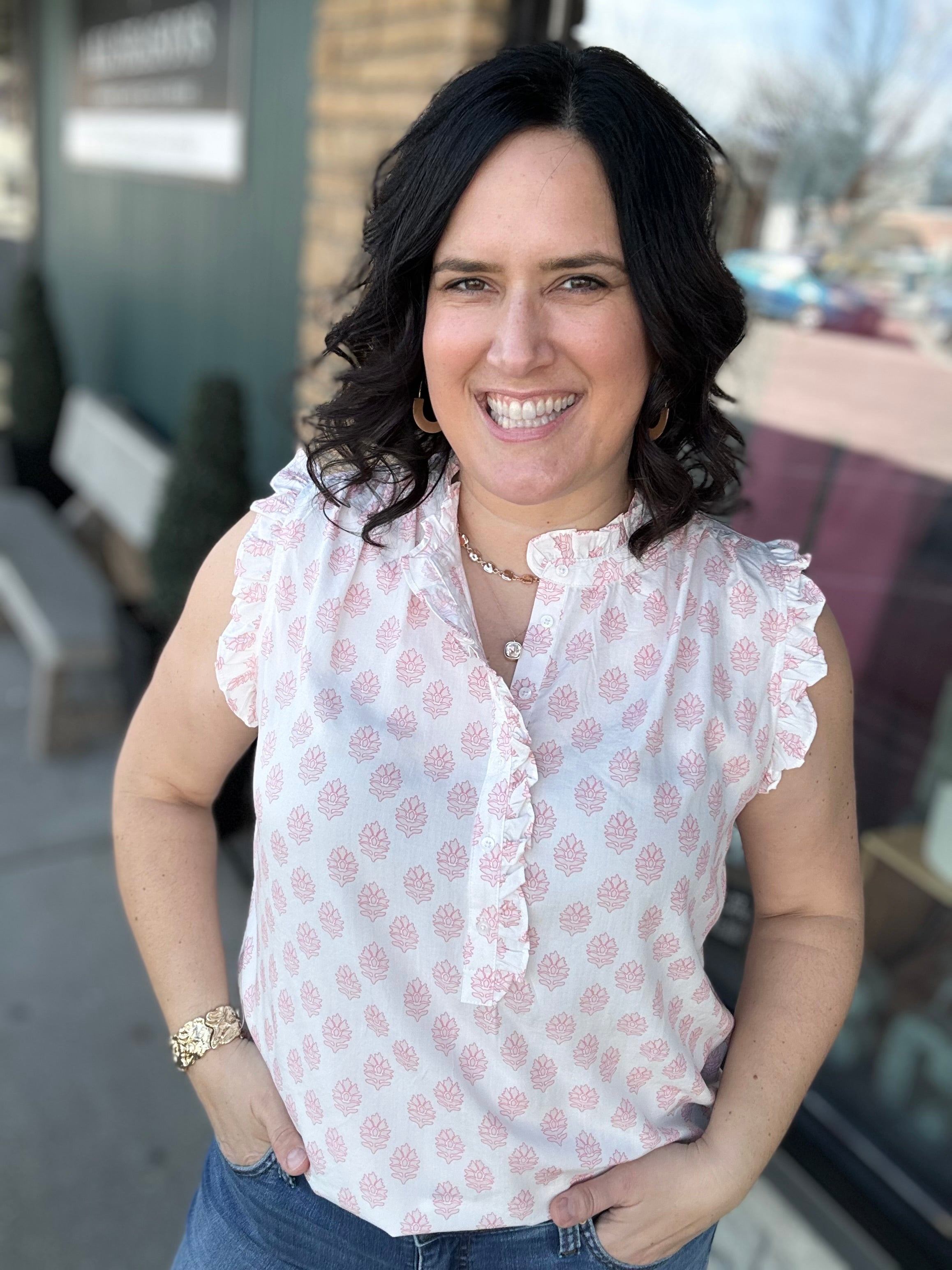 Anita Printed Tank Blouse Tops- Blouses FLAG AND ANTHEM