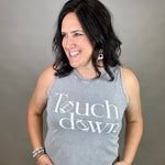 Grey Mineral Washed Touchdown Tank Top Tops- Tanks HRT and LUV