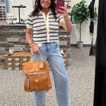 Hallie Navy/Cream Striped Sweater Top - Sweater FLAG AND ANTHEM