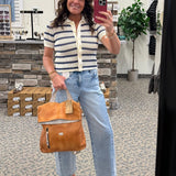 Hallie Navy/Cream Striped Sweater Top - Sweater FLAG AND ANTHEM