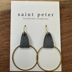Slate Gold Circle Earrings Jewelry - Earrings St. Peter Hardware