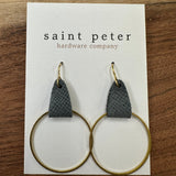 Slate Gold Circle Earrings Jewelry - Earrings St. Peter Hardware