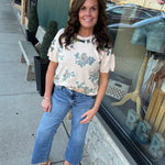 Beige Mutli Short Sleeve Sweater Top - Sweater FATE by LFD