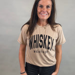 Lt. Brown Whiskey Weather Tee Tops- Tees PANACHE