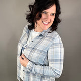 Blue/Tan Beatrice Flannel Tops - Button Ups FLAG AND ANTHEM