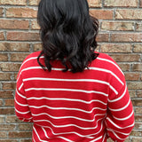 Chili/White Stripe Sweater