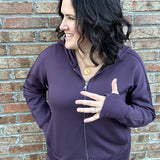 Deep Plum Comfort Zone Full Zip Hoodie