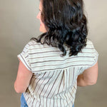 Ivory Navy Darana Shirt Tops - Button Ups THREAD & SUPPLY