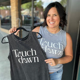 Grey Mineral Washed Touchdown Tank Top Tops- Tanks HRT and LUV