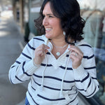 Ivory Navy Rylee Hoodie Top - Sweater THREAD & SUPPLY