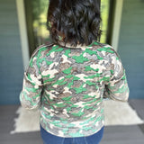 Camo Printed Crew Neck Sweater Top - Sweater FATE by LFD