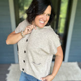 Oatmeal Hoodie Cardigan Sweater Tops- Cardigans STACCATO